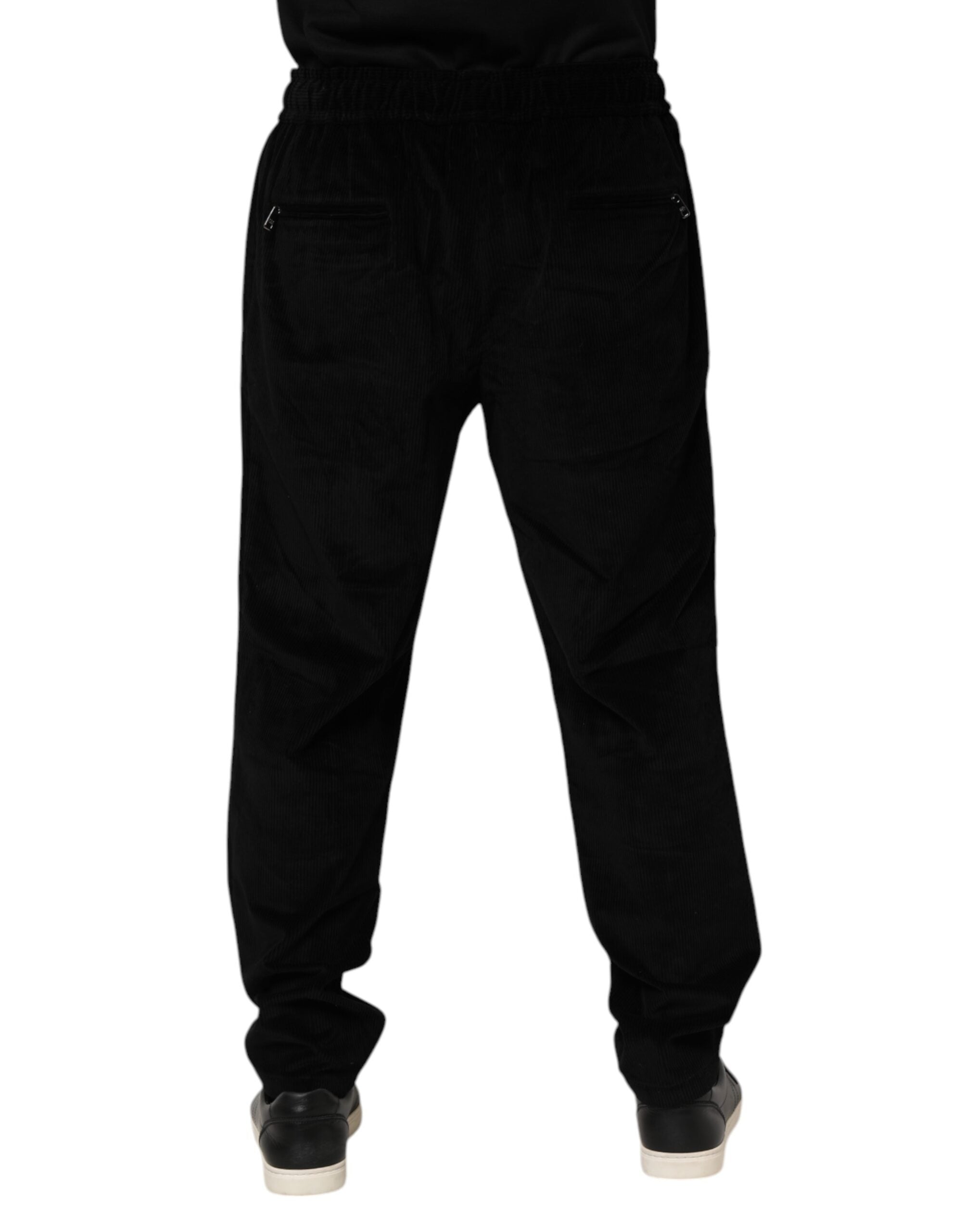 Dolce & Gabbana Black Cotton Men's Jogger Sweatpants Trousers