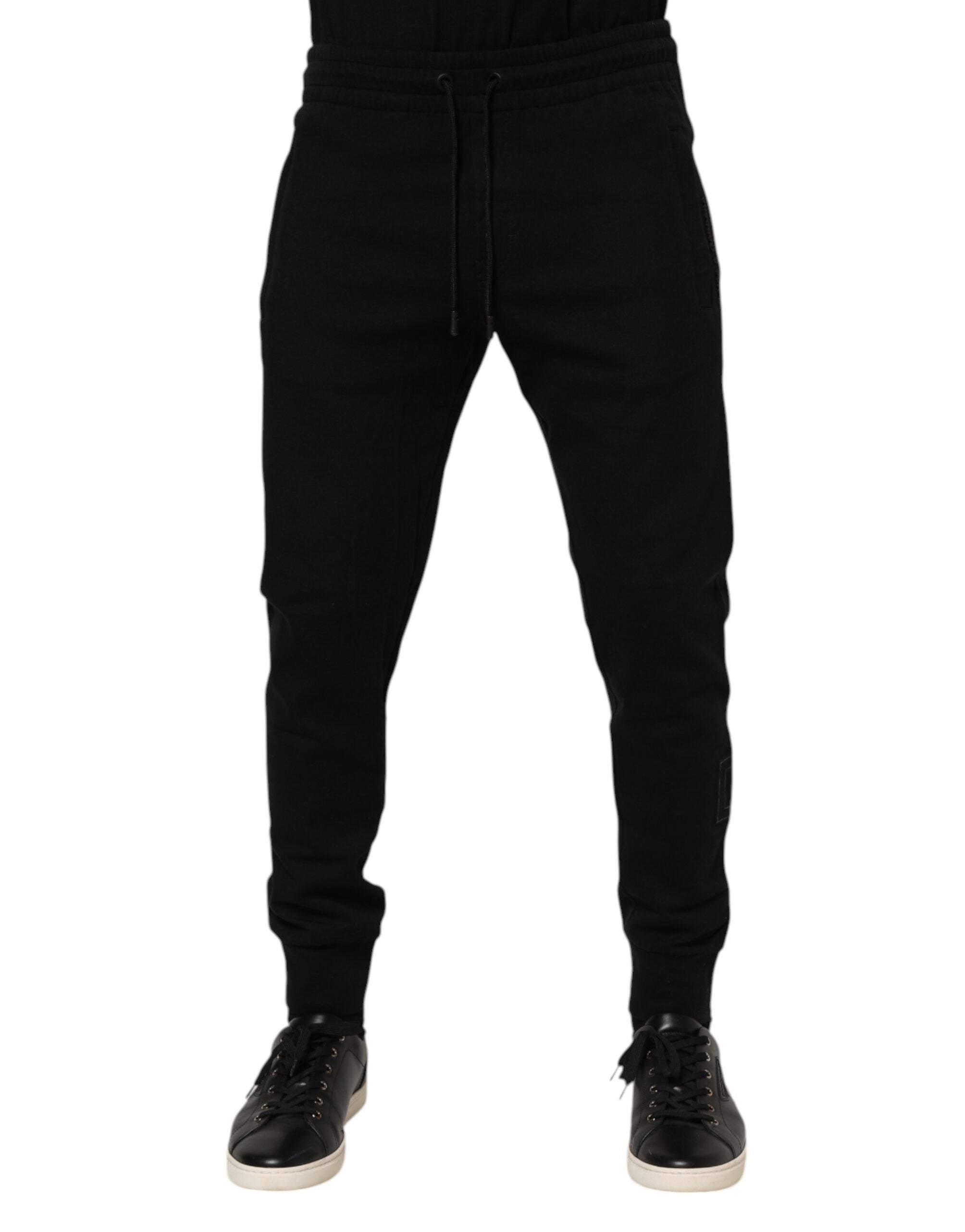 Dolce & Gabbana Black Cotton Men's Jogger Sweatpants Trousers