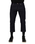 Dolce & Gabbana Dark Blue Cotton Logo Slim Fit Men's Denim Jeans