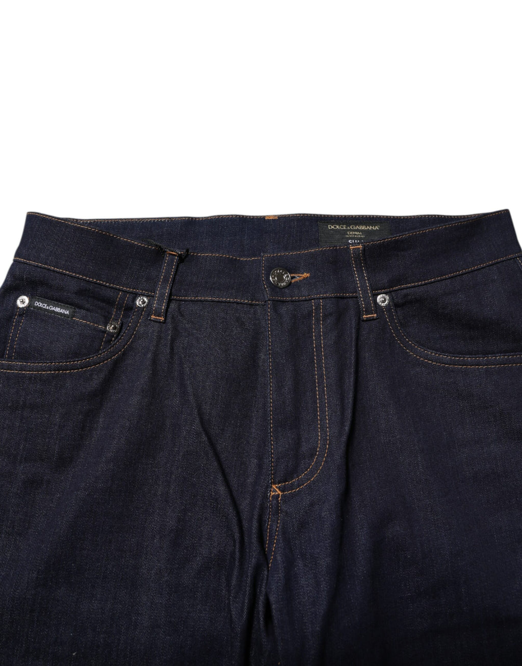 Dolce & Gabbana Dark Blue Cotton Logo Slim Fit Men's Denim Jeans