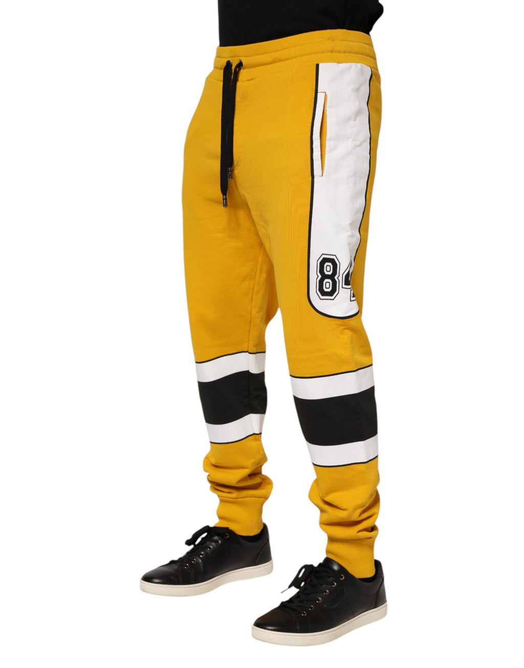 Dolce & Gabbana Yellow Cotton Drawstring Track Pants