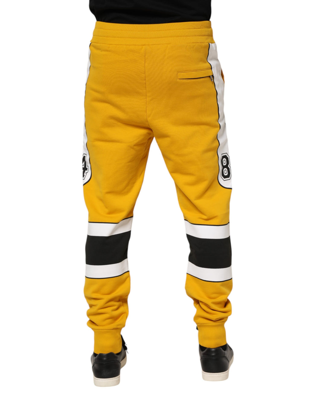 Dolce & Gabbana Yellow Cotton Drawstring Track Pants