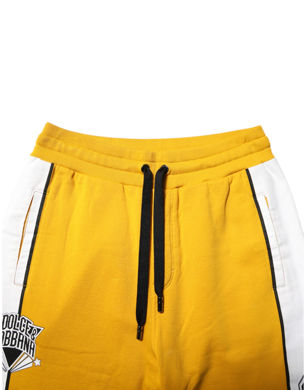 Dolce & Gabbana Yellow Cotton Drawstring Track Pants