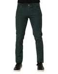 Dolce & Gabbana Green Cotton Corduroy Skinny Trousers