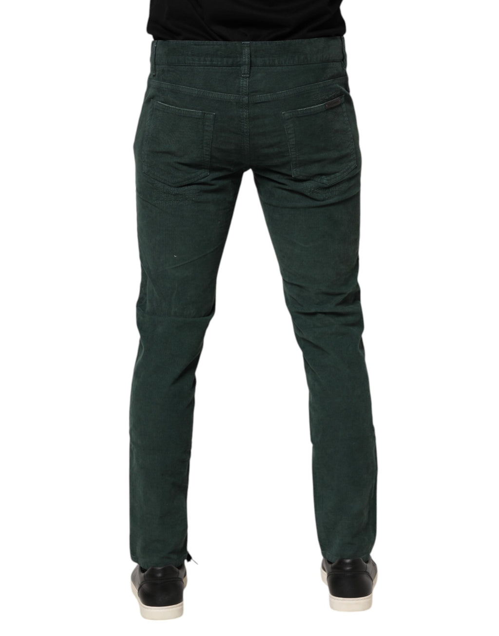 Dolce & Gabbana Green Cotton Corduroy Skinny Trousers
