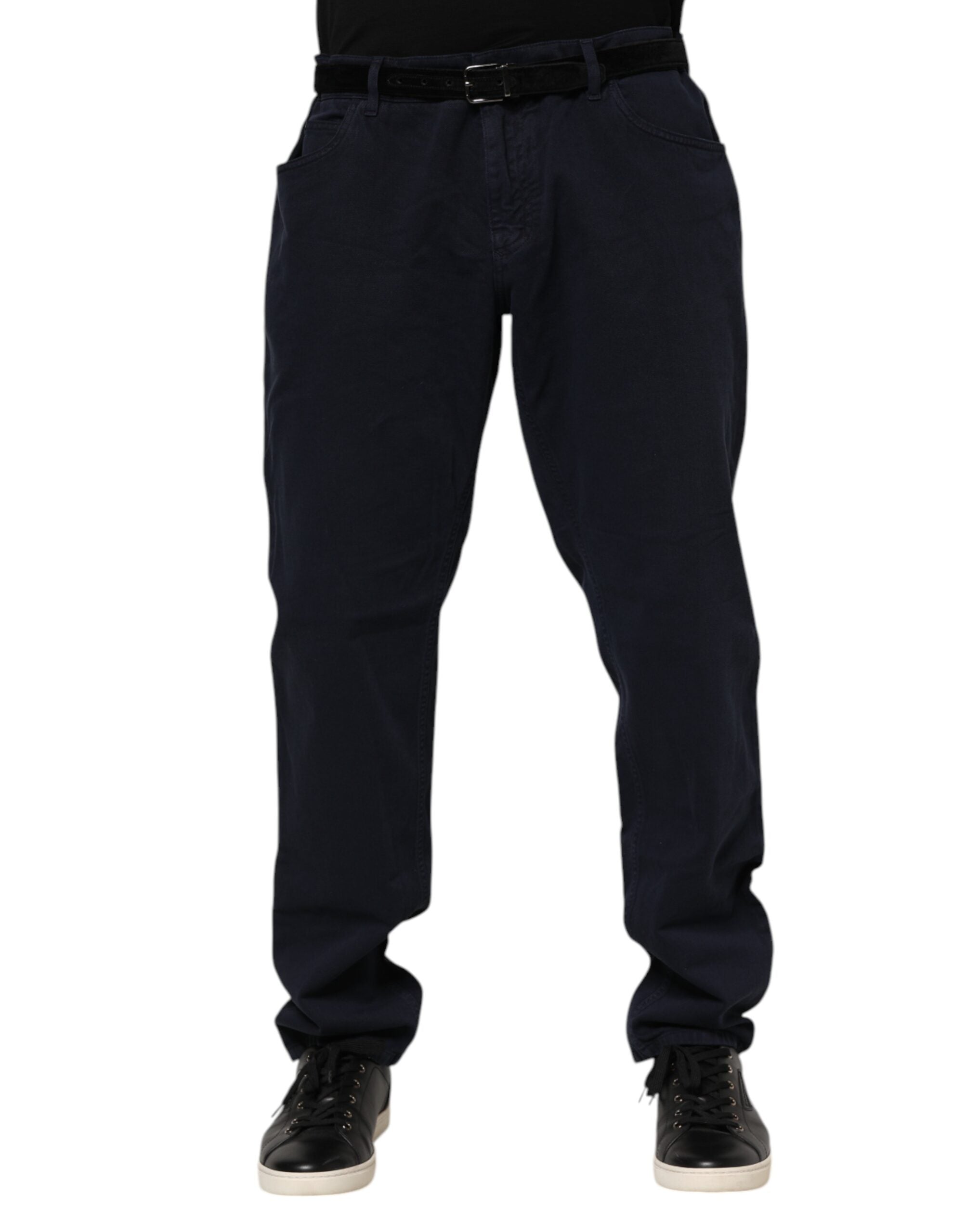 Dolce & Gabbana Black Tapered Cotton Denim Jeans