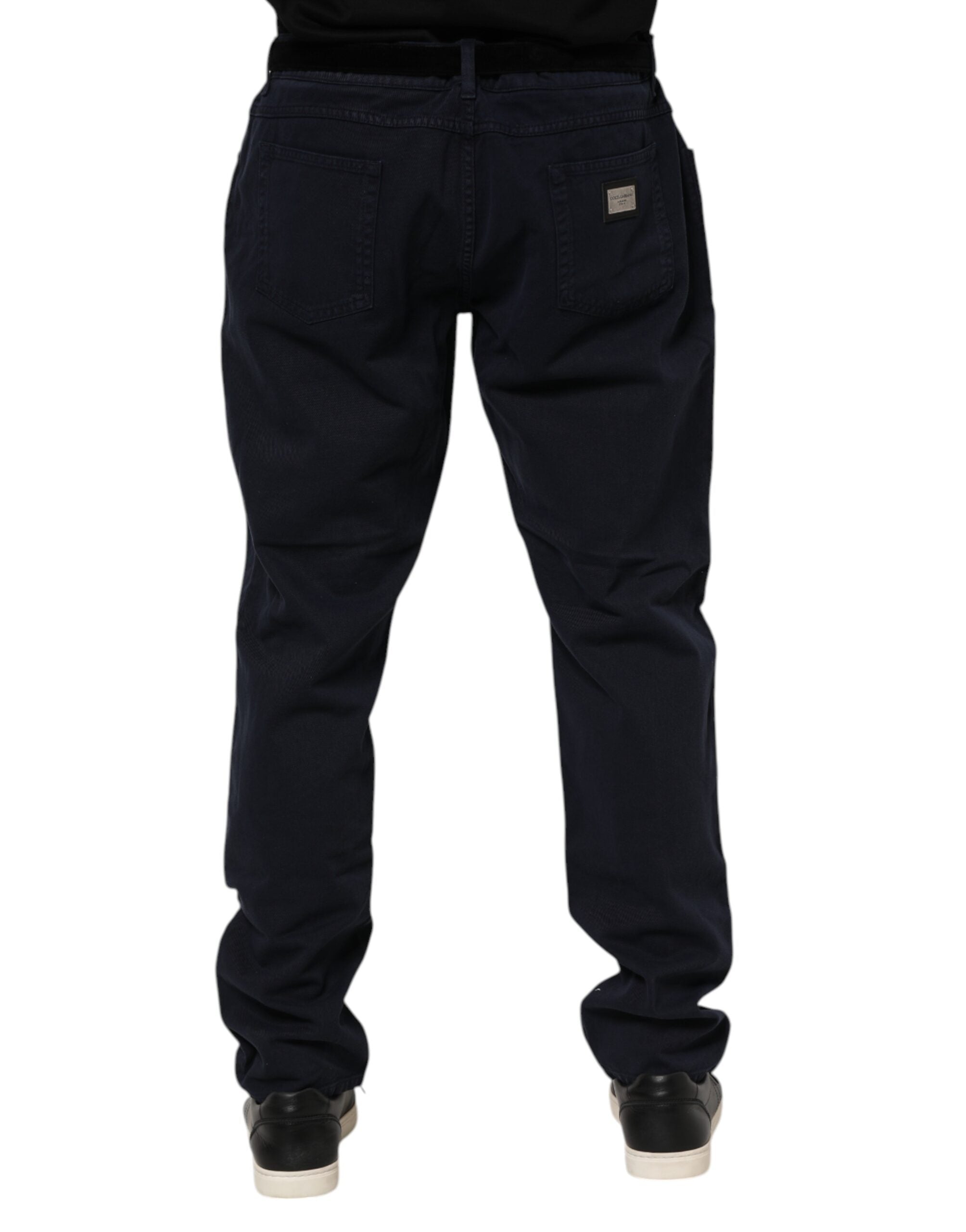 Dolce & Gabbana Black Tapered Cotton Denim Jeans