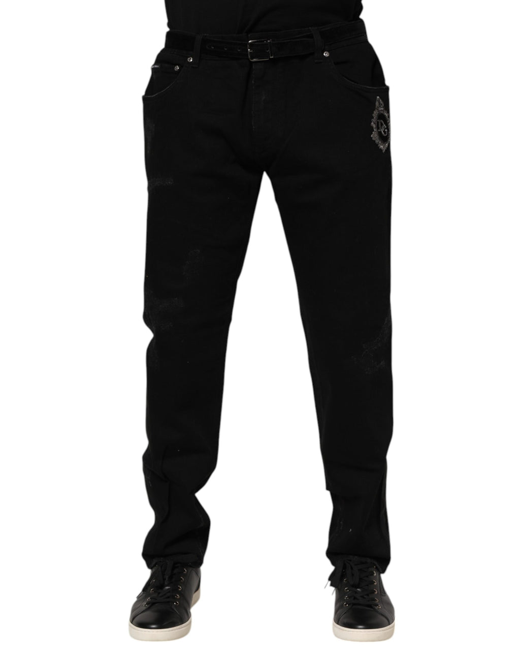 Dolce & Gabbana Schwarz Baumwolle Skinny Männer Denim Jeans