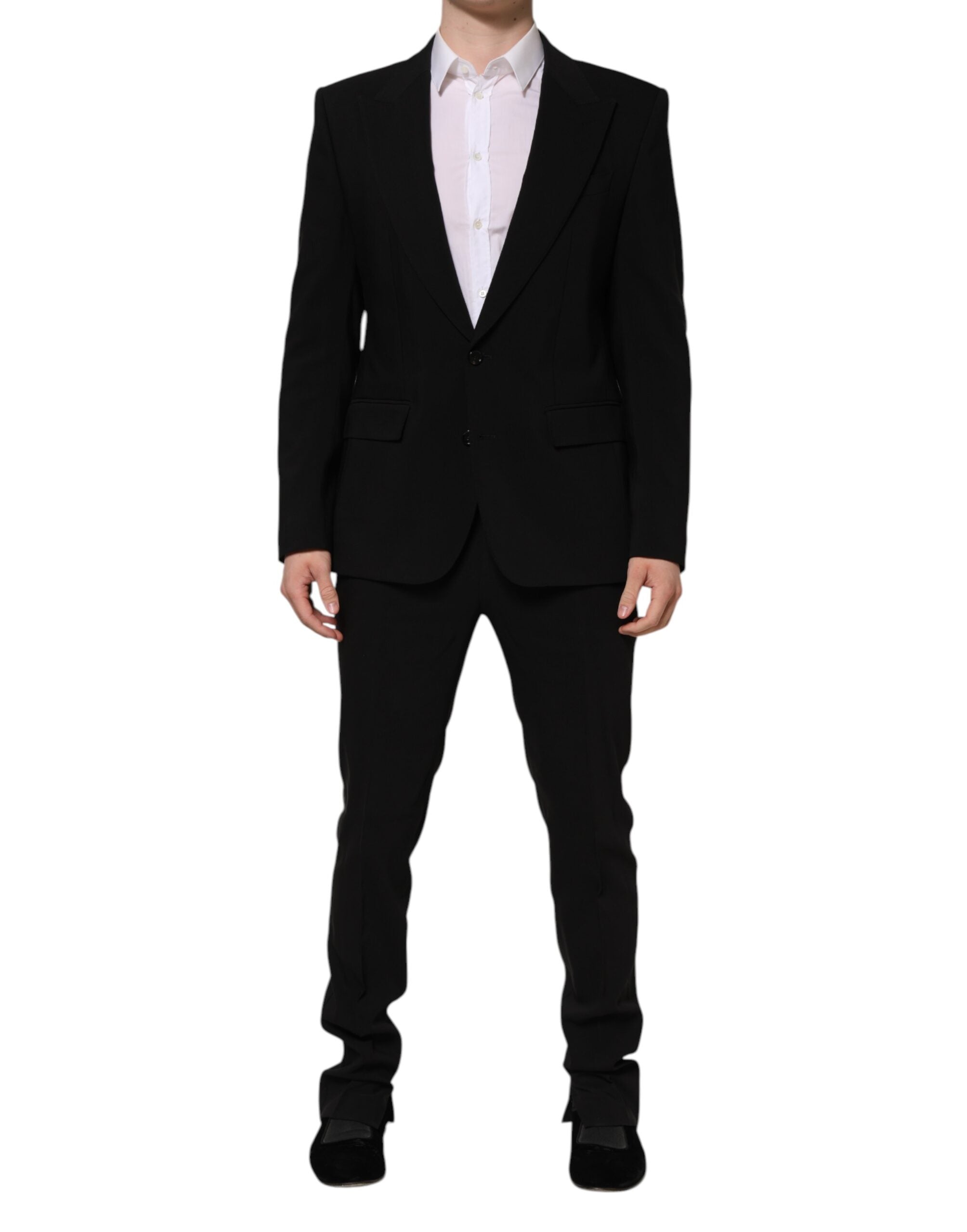 Dolce & Gabbana Schwarzer MARTINI Einreihiger 2-teiliger Anzug