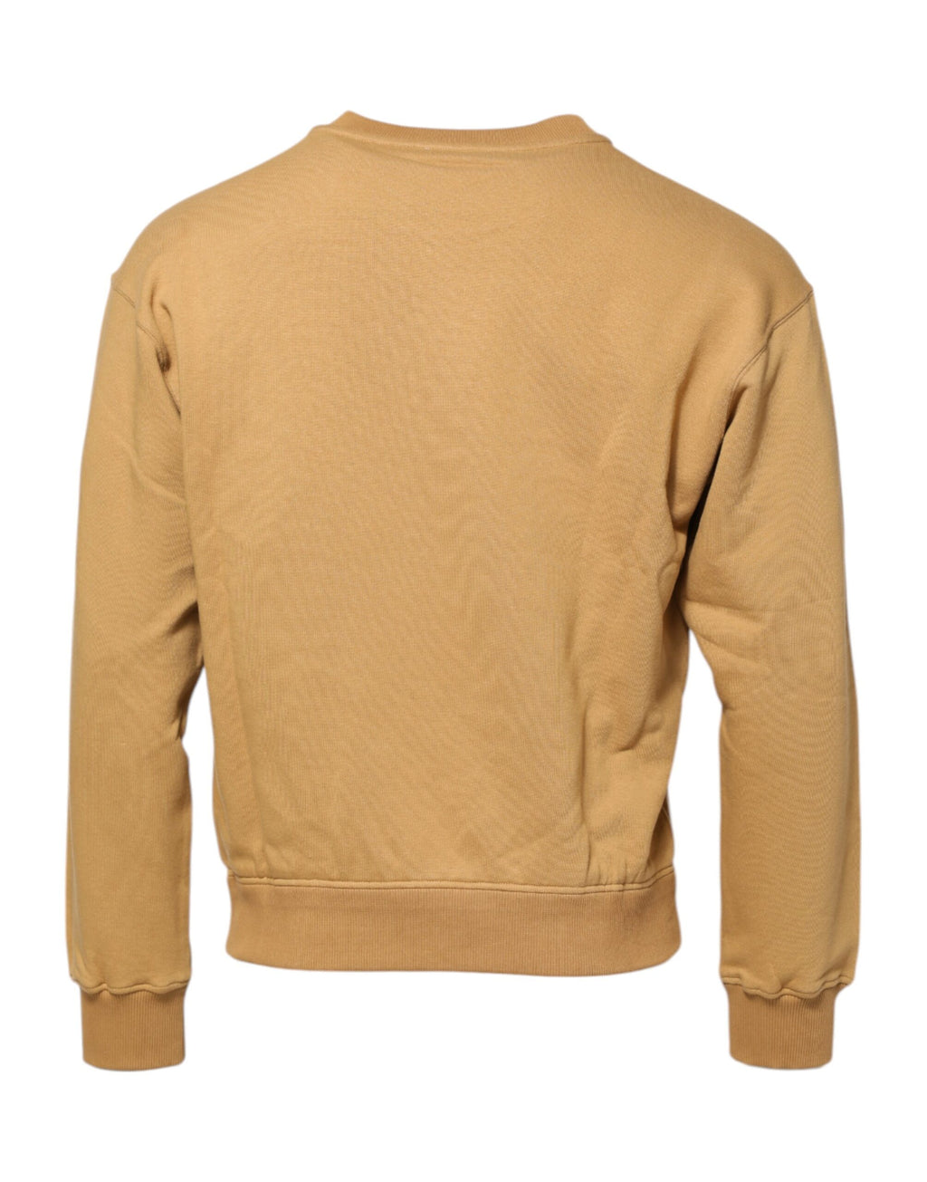 Dolce & Gabbana Mustard Yellow Cotton Jumper with DG Embossing