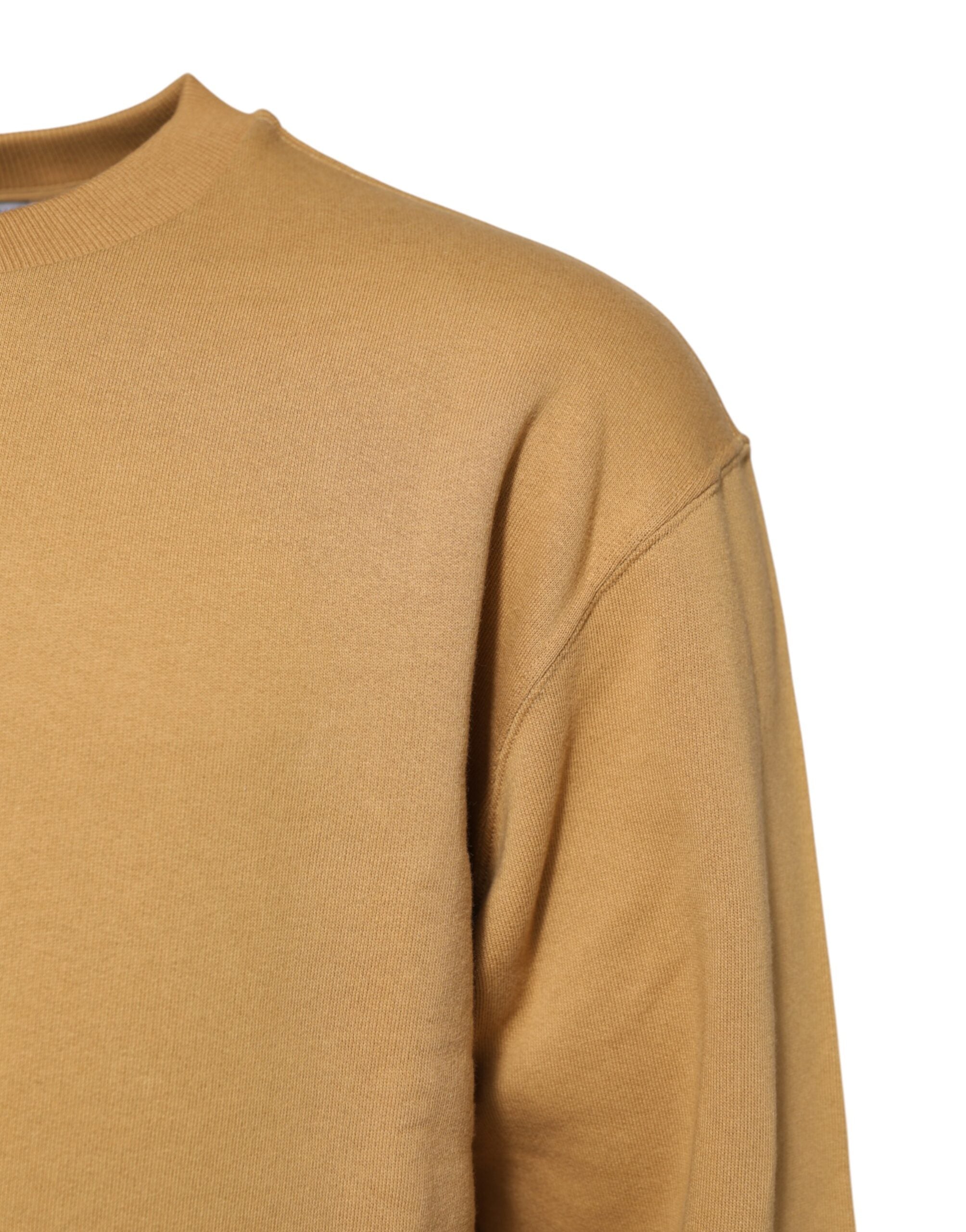 Dolce & Gabbana Mustard Yellow Cotton Jumper with DG Embossing