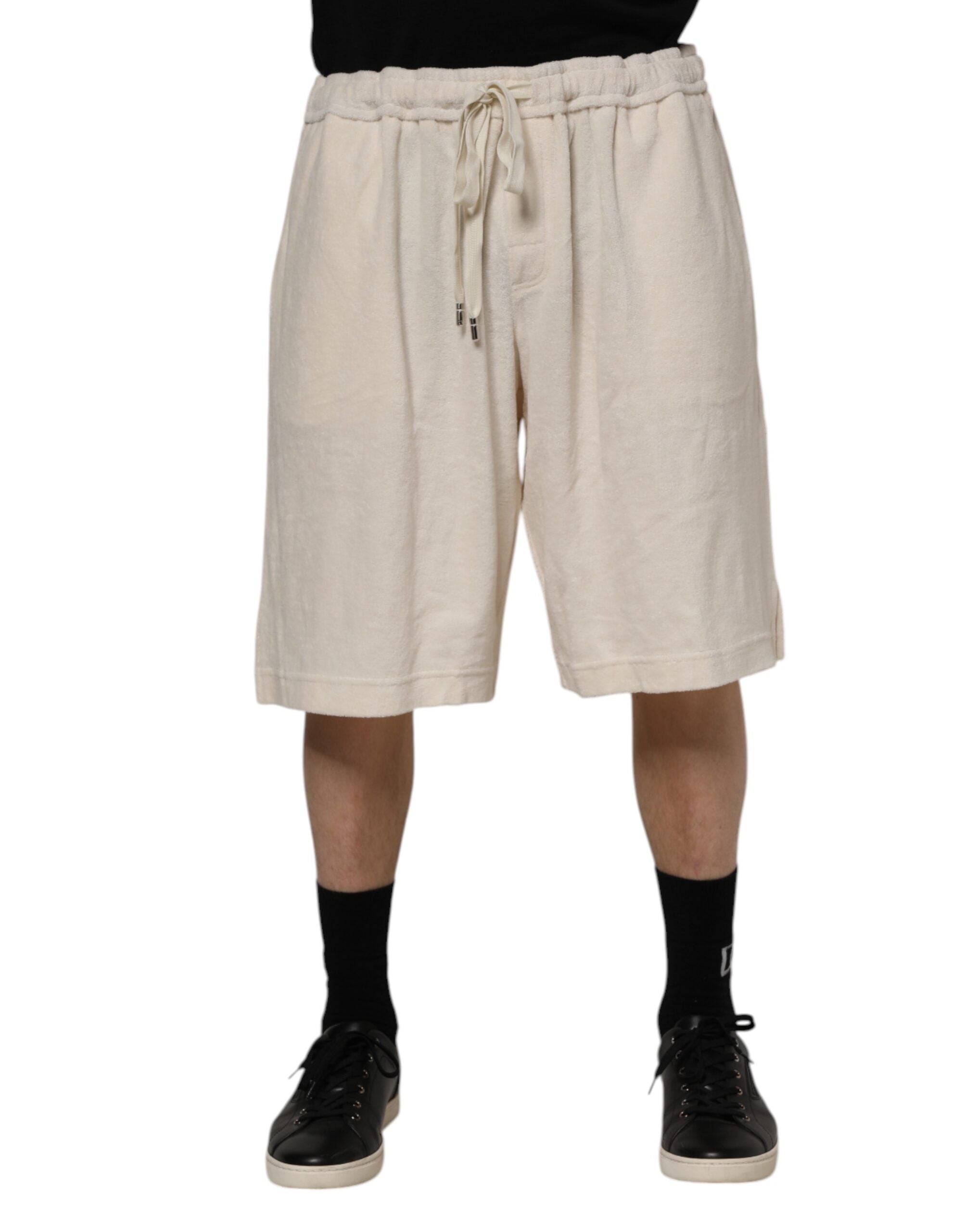 Dolce & Gabbana Ivory Cotton Men's Bermuda Sweatshorts