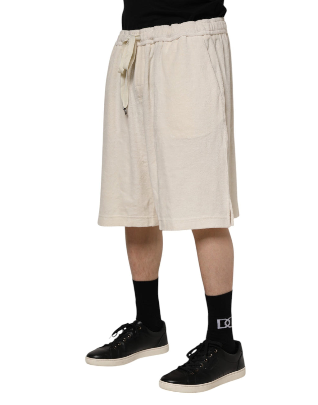 Dolce & Gabbana Ivory Cotton Men's Bermuda Sweatshorts