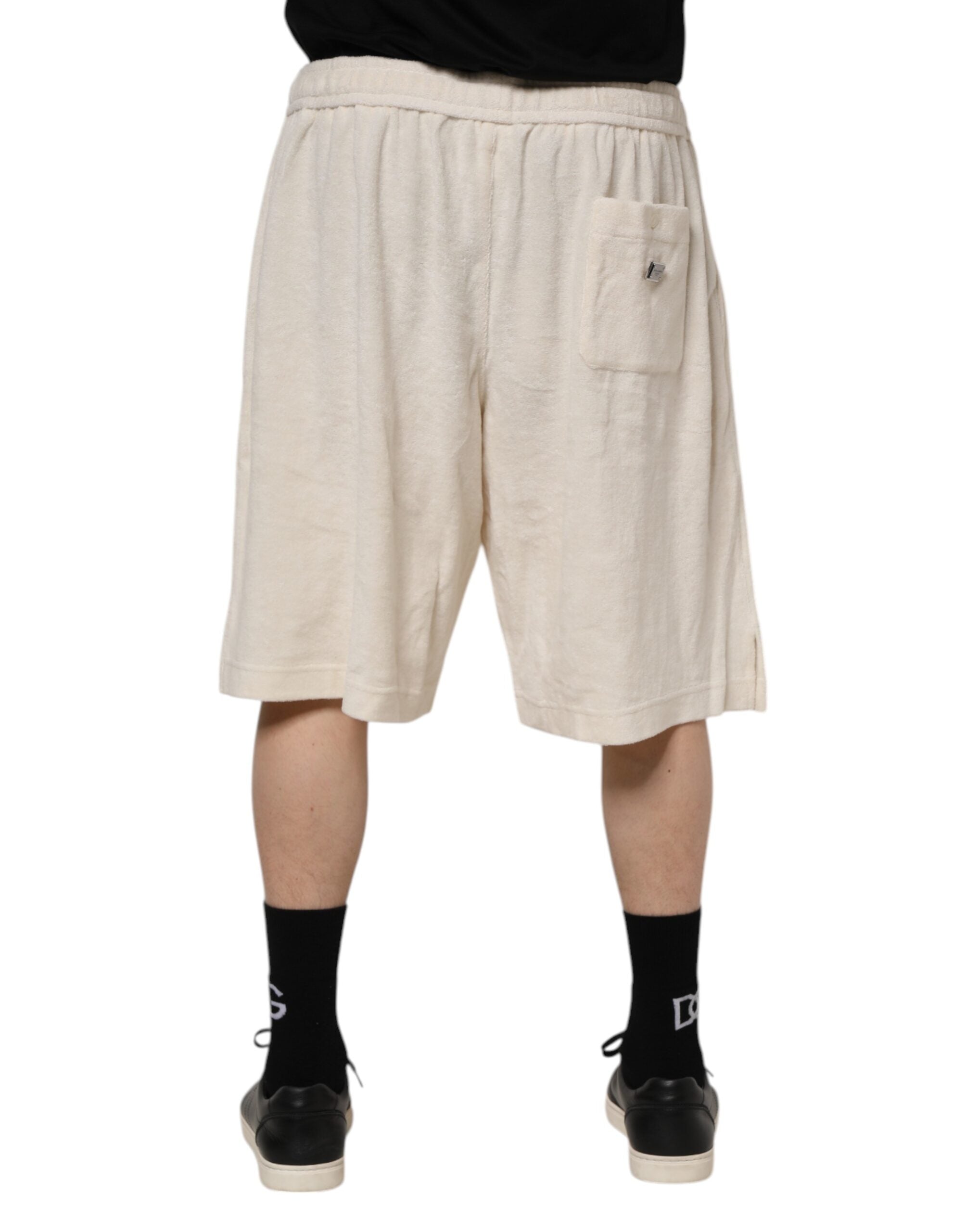 Dolce & Gabbana Ivory Cotton Men's Bermuda Sweatshorts