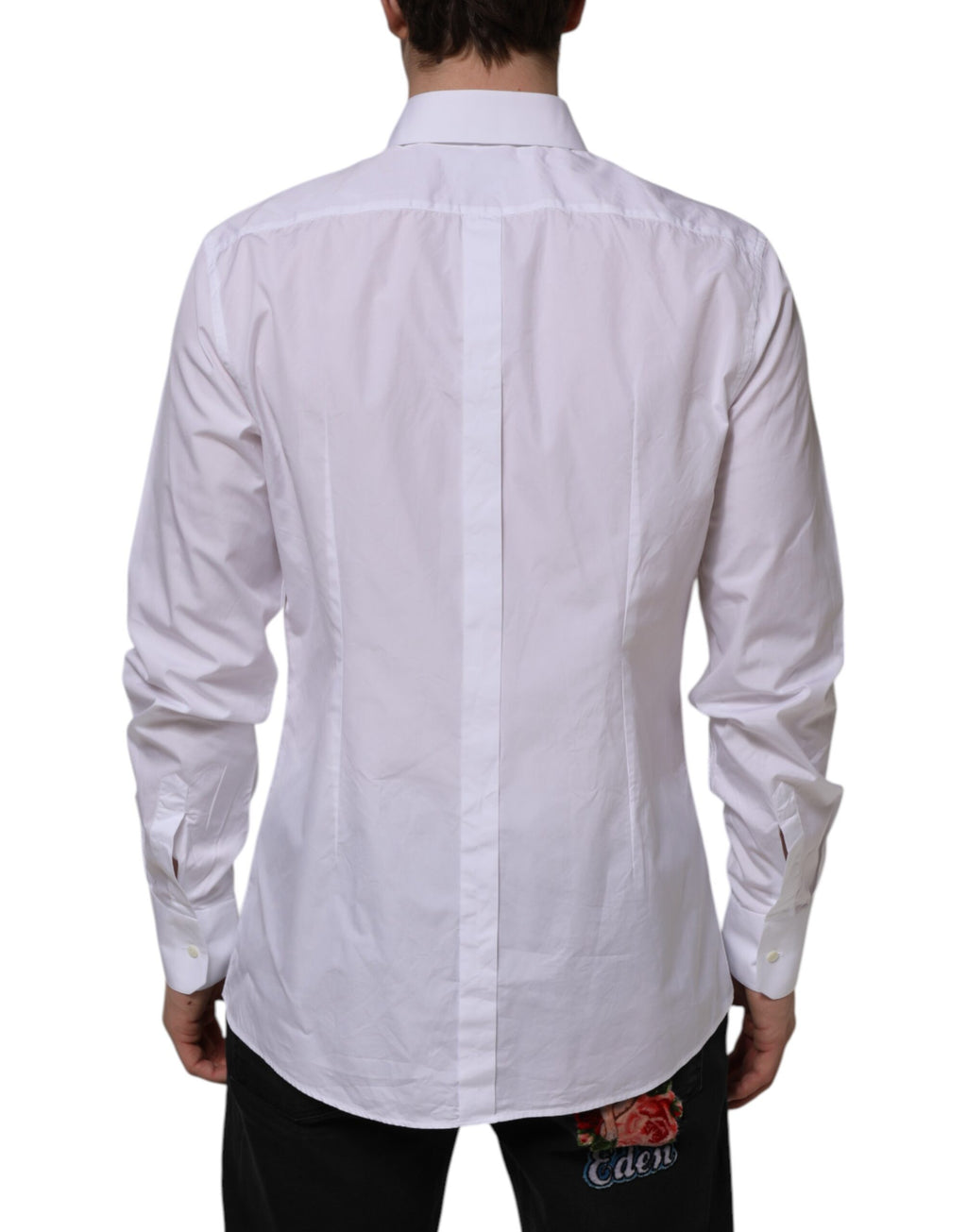 Dolce & Gabbana White Long-Sleeve Cotton GOLD Formal Shirt