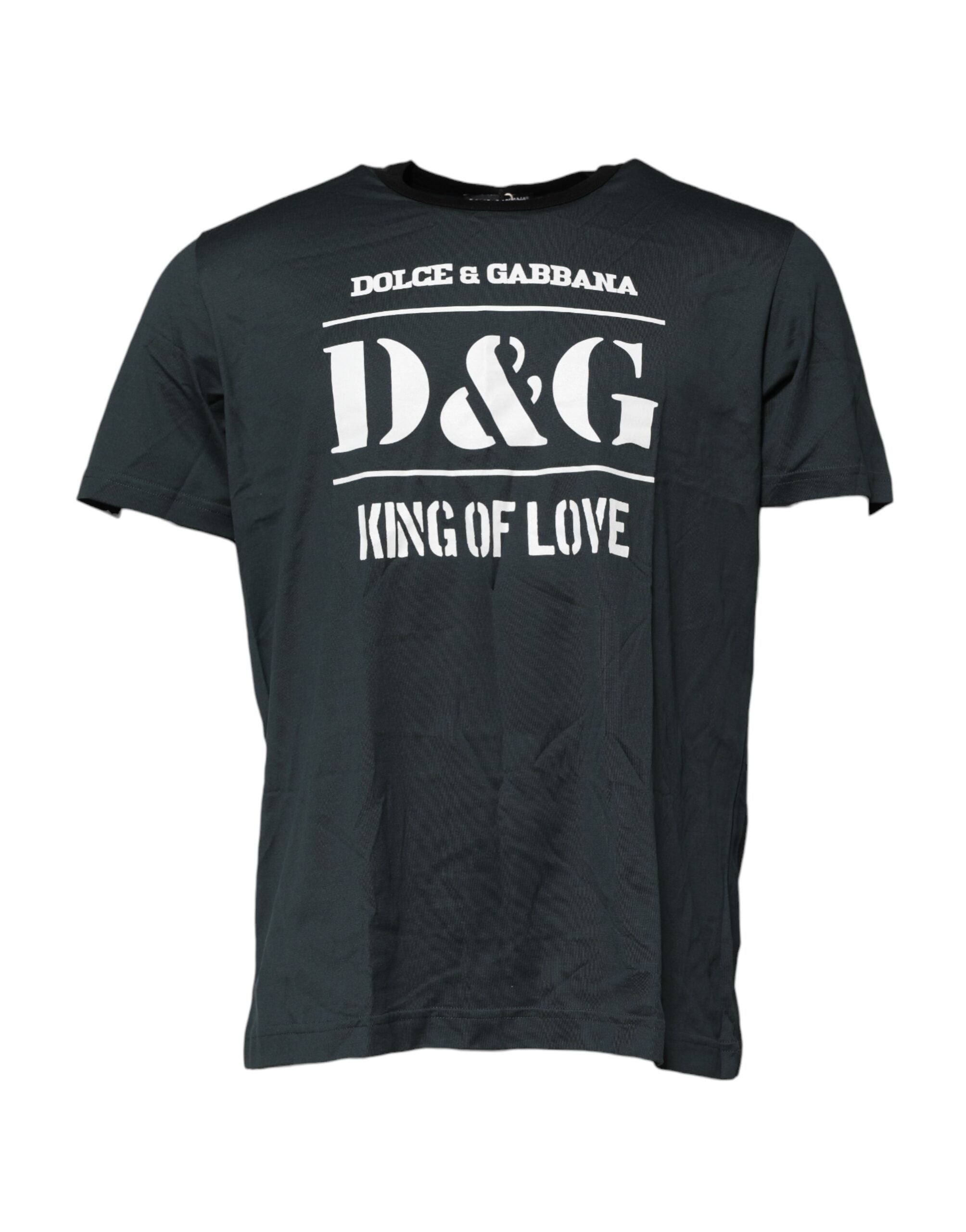 Dolce & Gabbana Black Short-Sleeved Printed Cotton T-Shirt