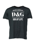 Dolce & Gabbana Black Short-Sleeved Printed Cotton T-Shirt