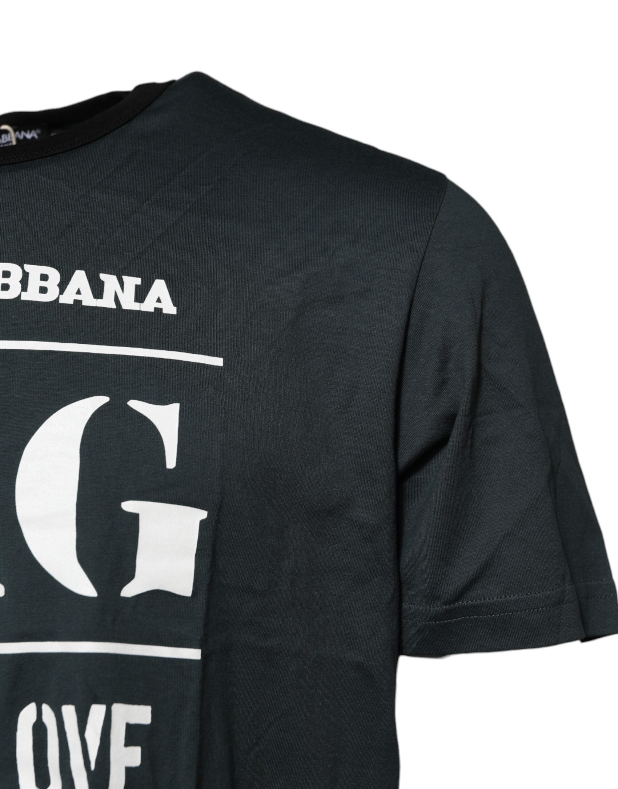 Dolce & Gabbana Black Short-Sleeved Printed Cotton T-Shirt