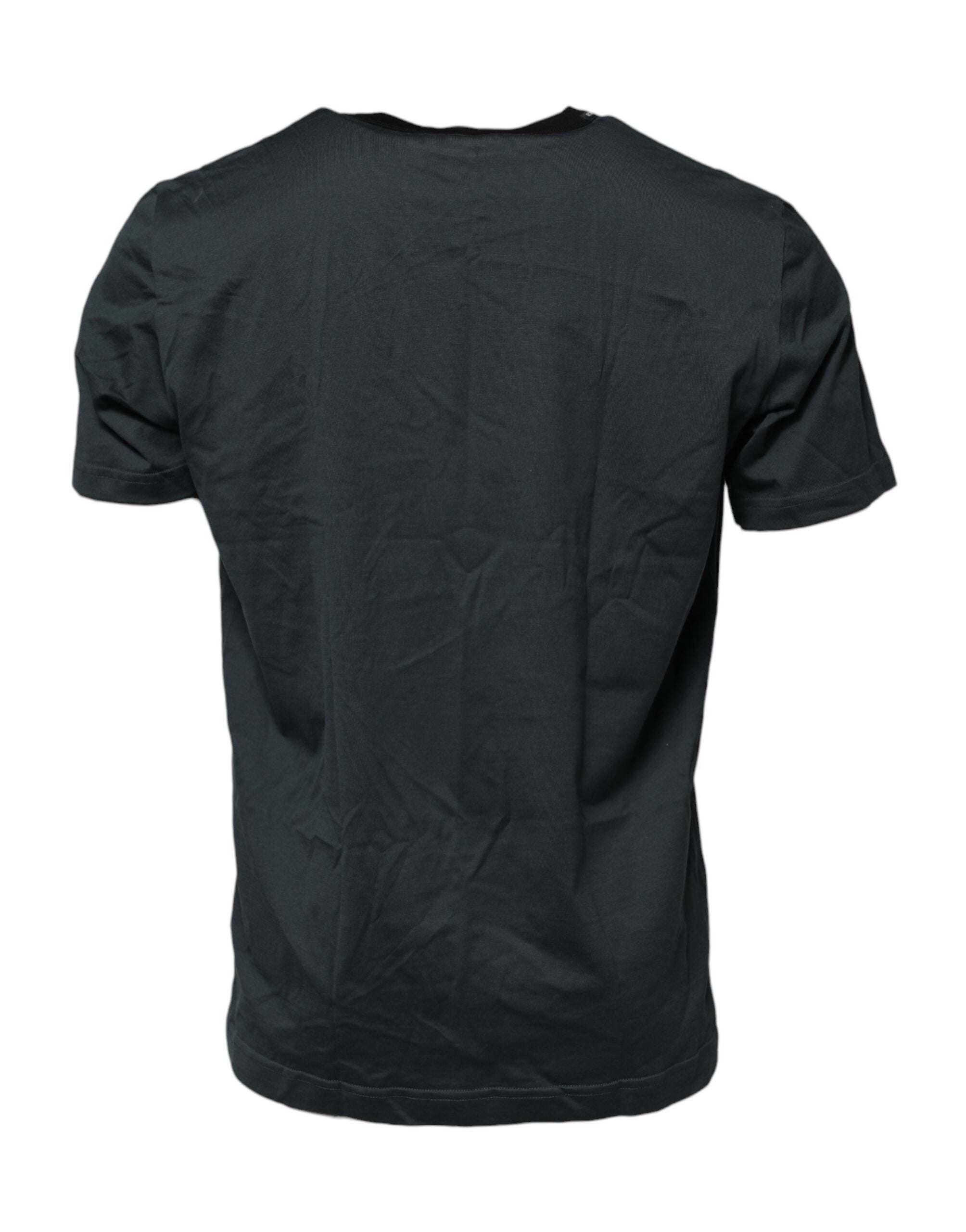 Dolce & Gabbana Black Short-Sleeved Printed Cotton T-Shirt