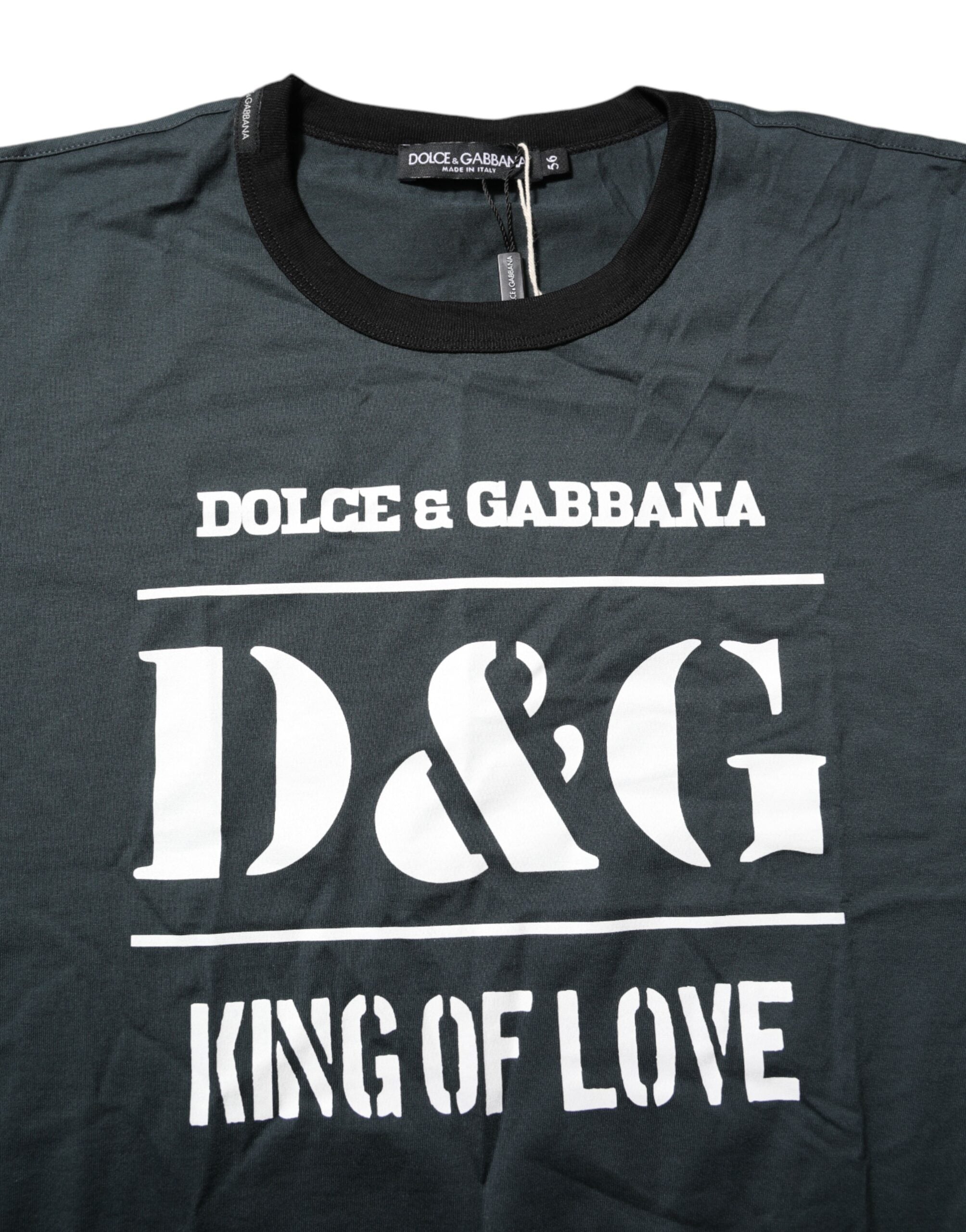 Dolce & Gabbana Black Short-Sleeved Printed Cotton T-Shirt