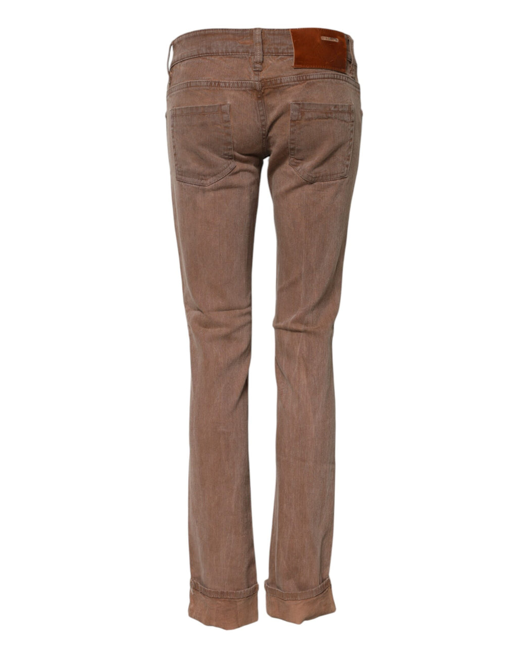 Eight brown slim-fit low-rise cotton denim jeans