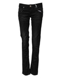 Eight pairs of black low-rise slim-fit cotton denim jeans
