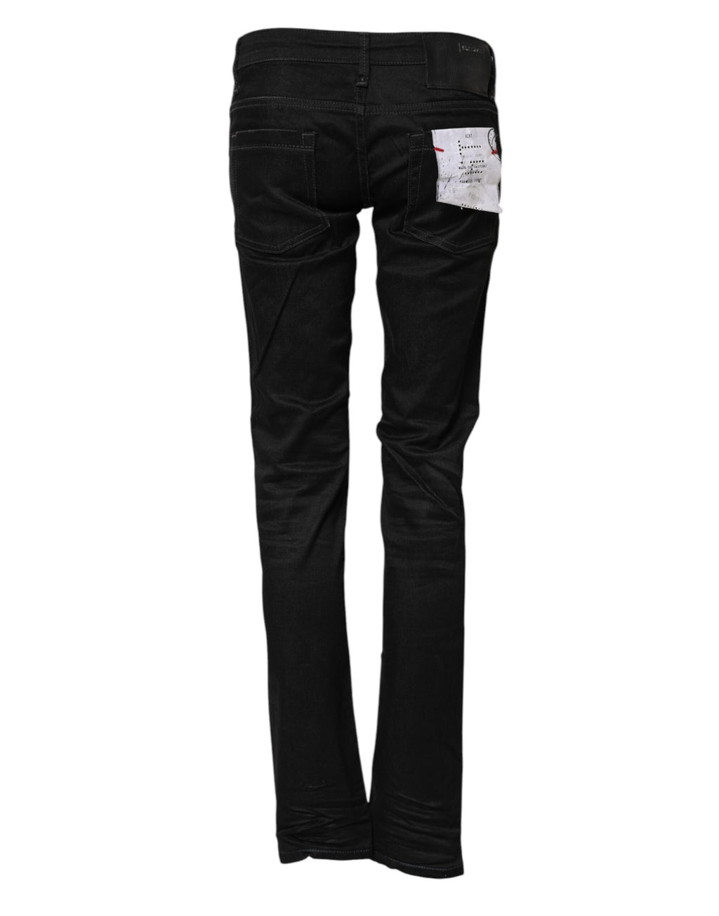 Eight pairs of black low-rise slim-fit cotton denim jeans