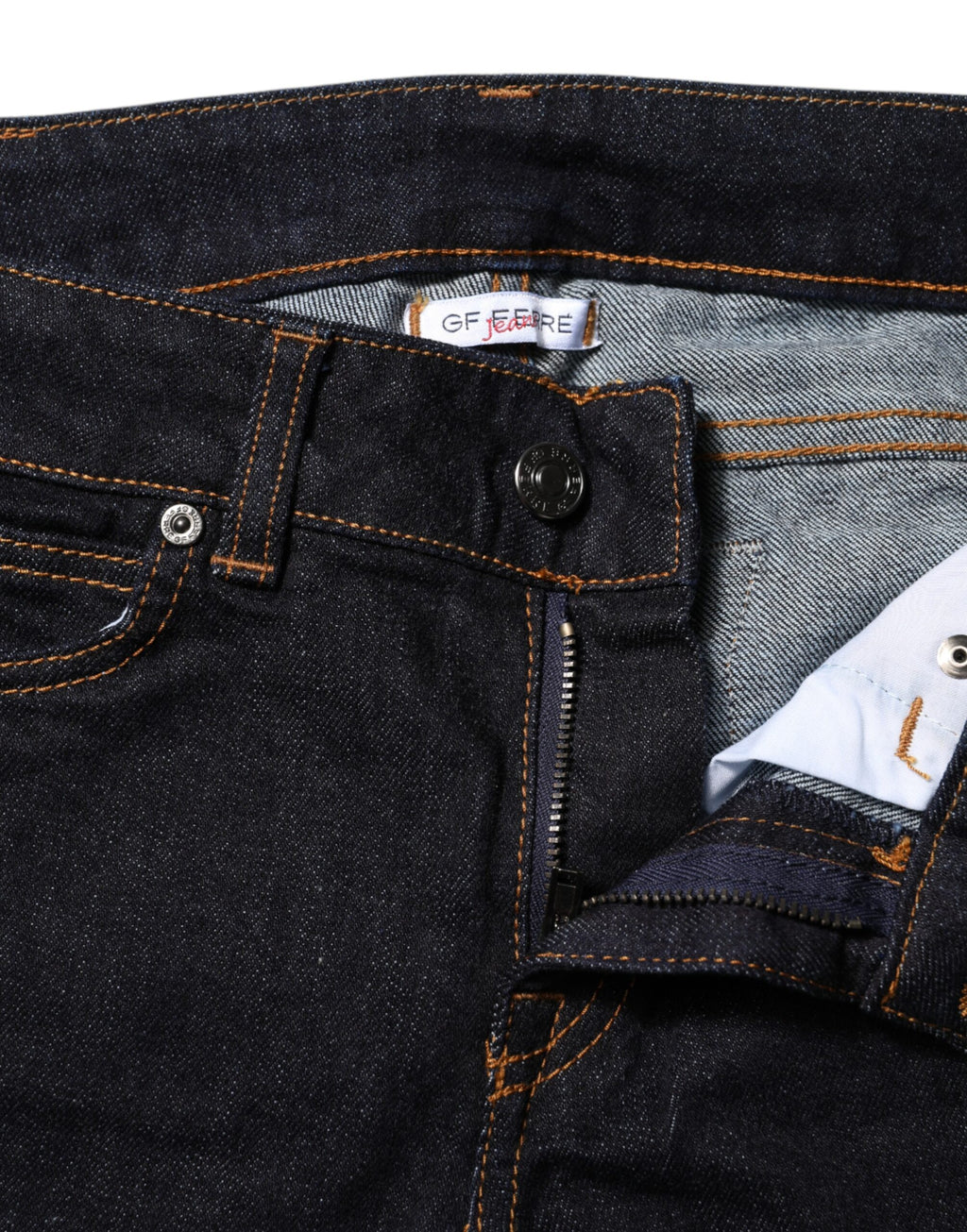 GF Ferre Dark Blue Cotton Mid-Rise Skinny Denim Jeans