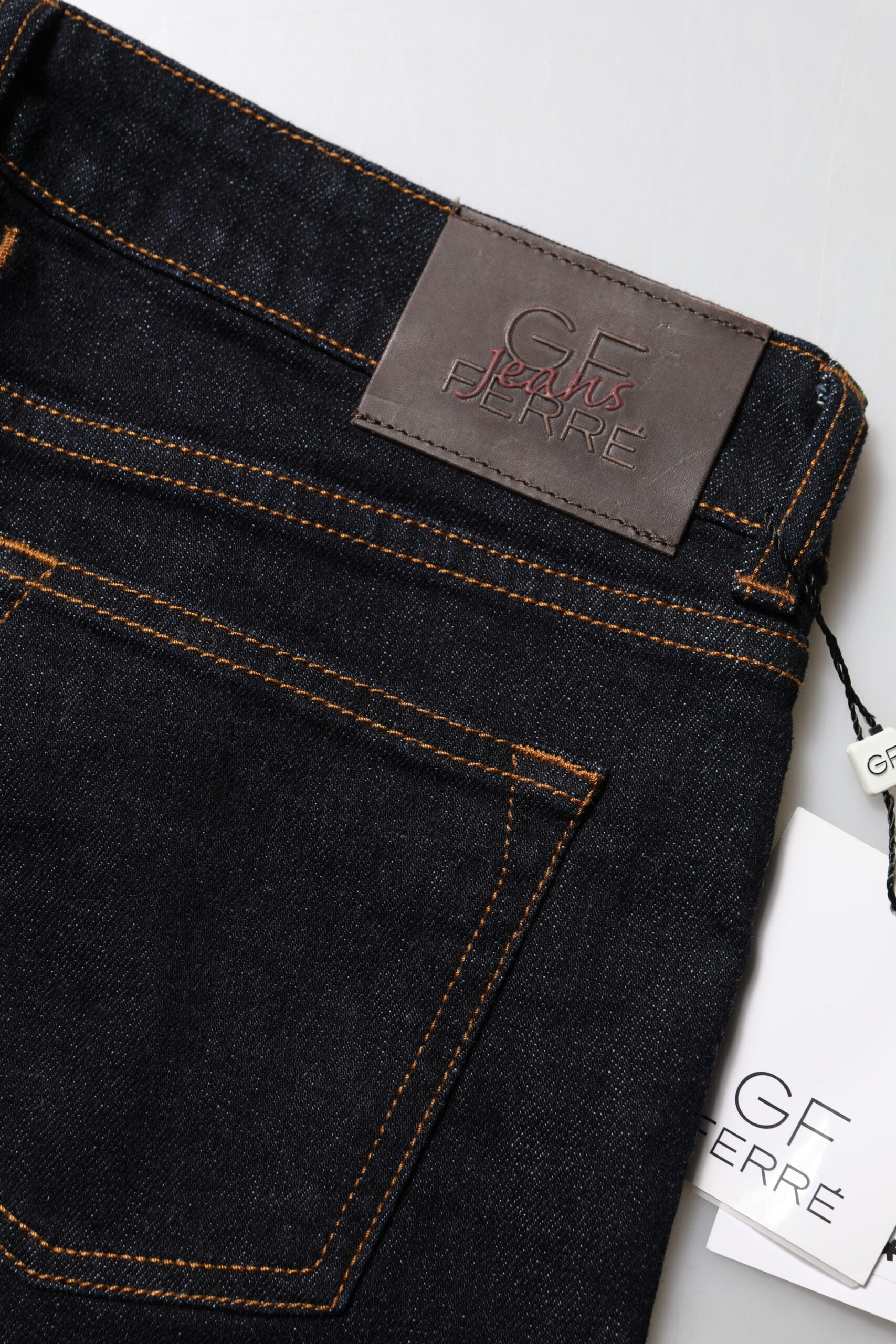 GF Ferre Dark Blue Cotton Mid-Rise Skinny Denim Jeans