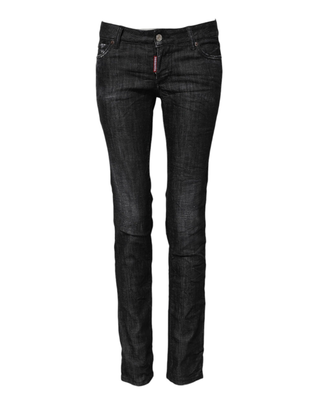 Dsquared² Black Low-Rise Skinny Denim Jeans in Cotton