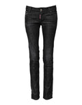 Dsquared² Black Low-Rise Skinny Denim Jeans in Cotton