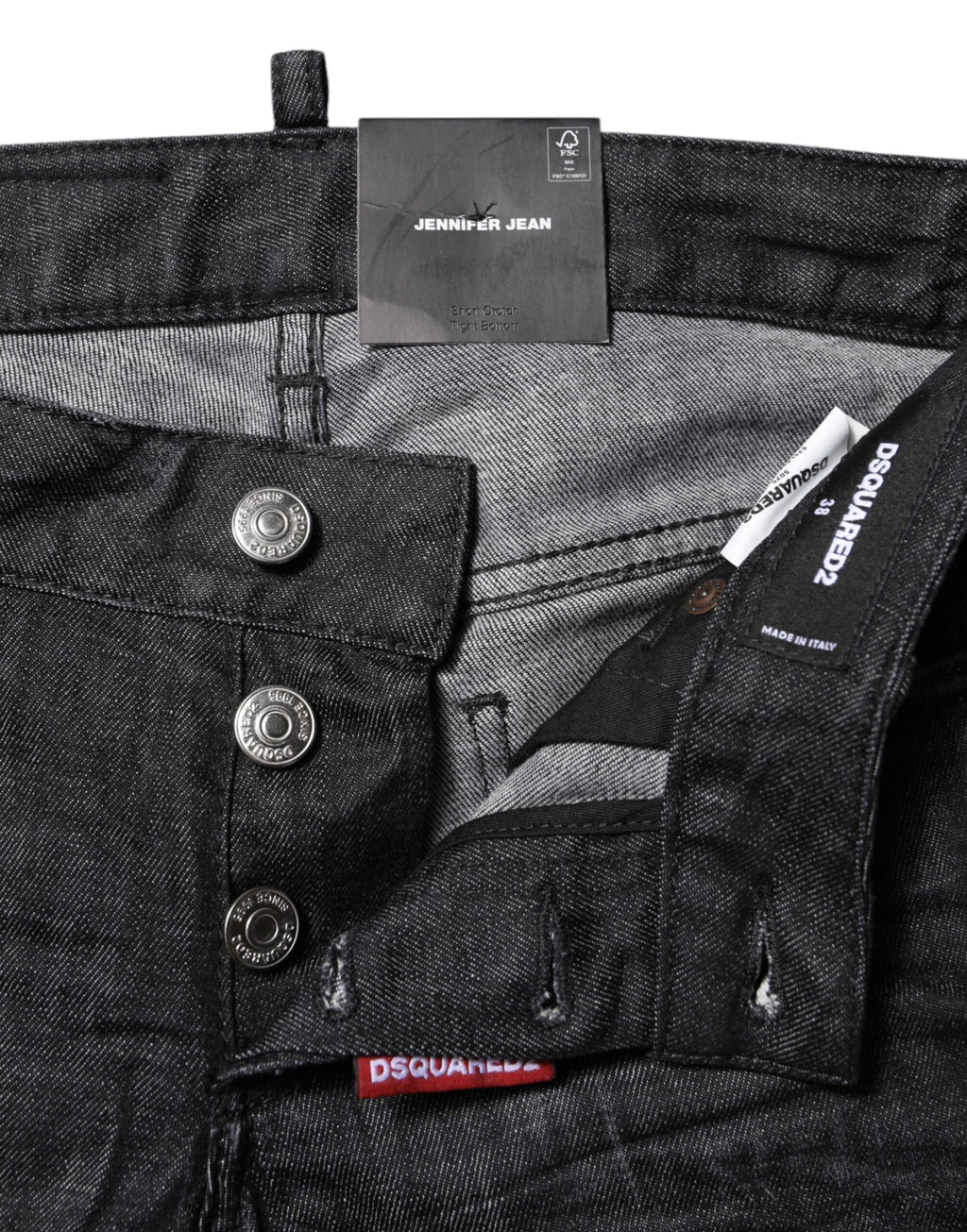 Dsquared² Black Low-Rise Skinny Denim Jeans in Cotton