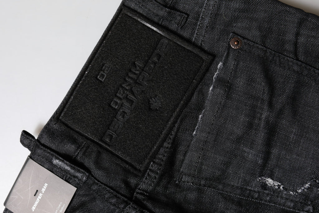Dsquared² Black Low-Rise Skinny Denim Jeans in Cotton