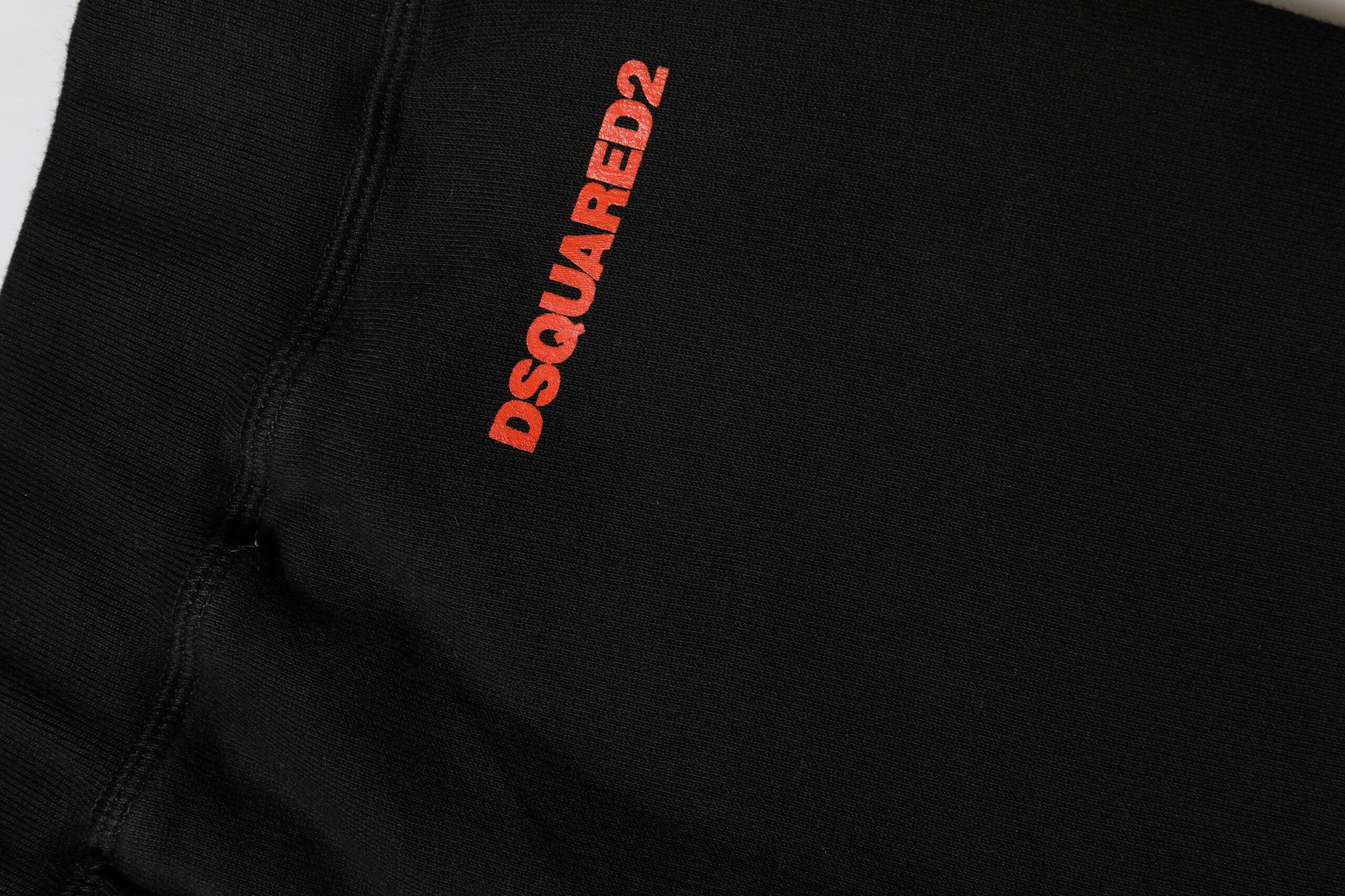 Dsquared² Black-Red Cotton Straight Fit Jogger Pants