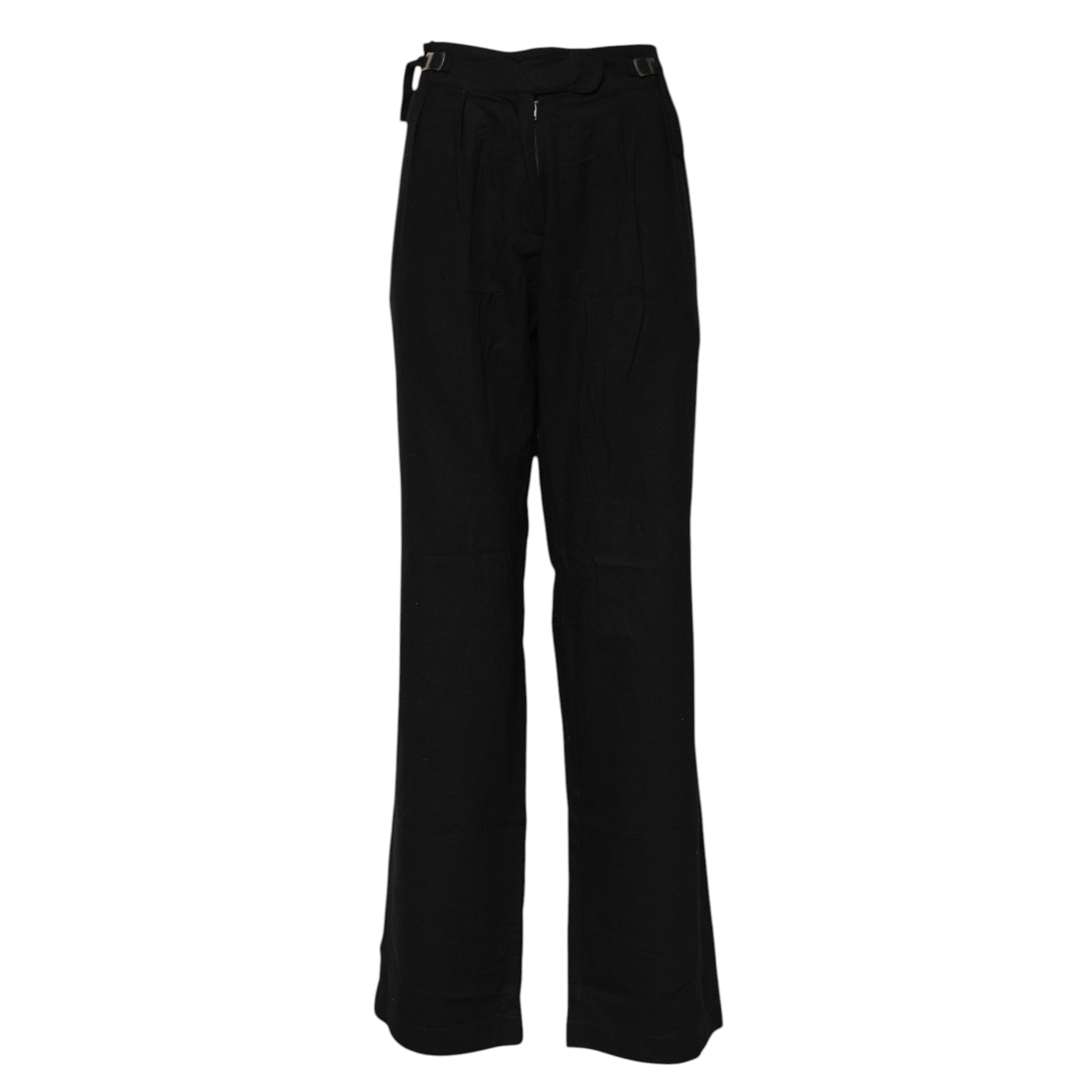 Ermanno Scervino Black High-Waist Straight Leg Trousers