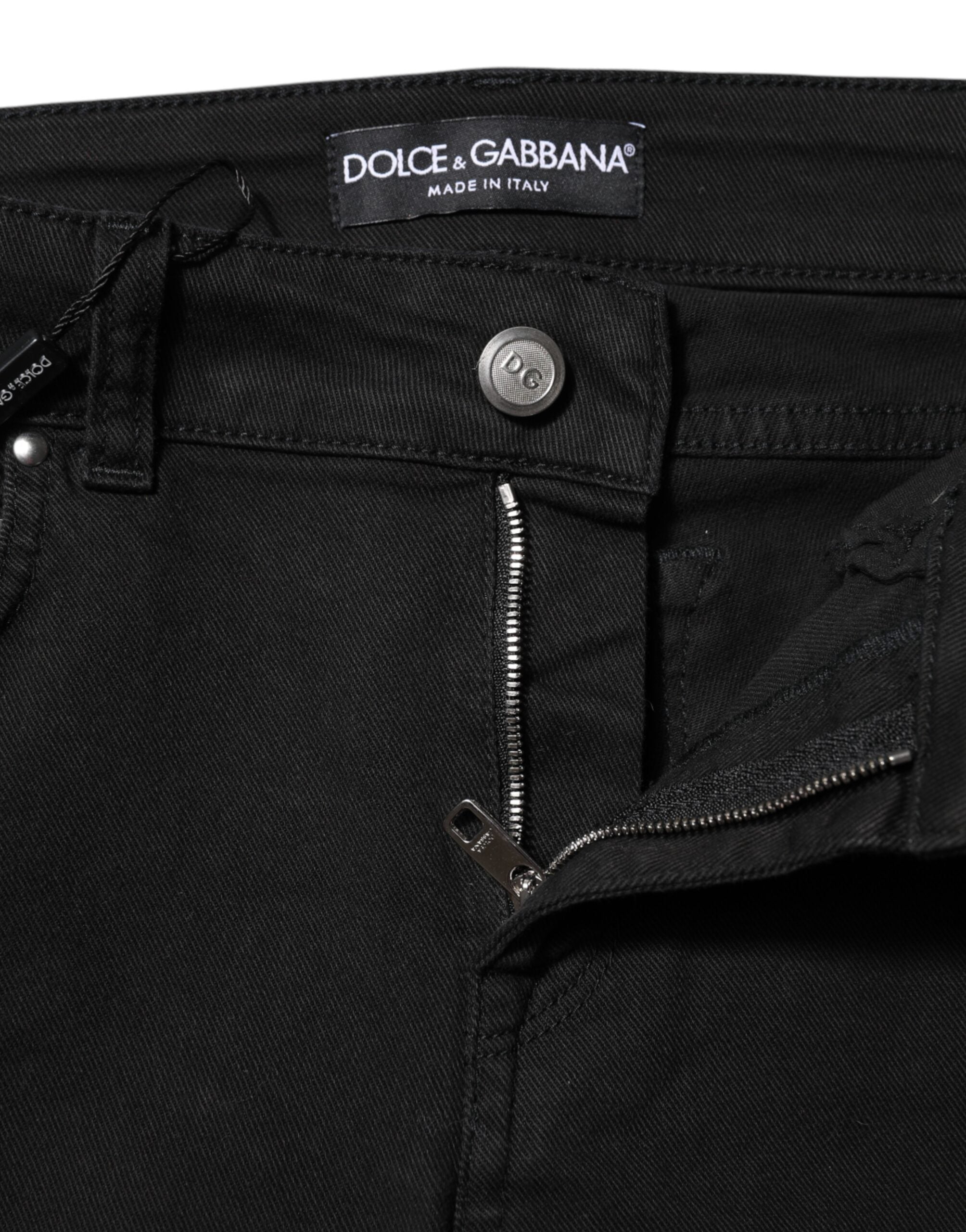 Dolce & Gabbana Schwarze Cotton Stretch Slim Fit Denim Jeans