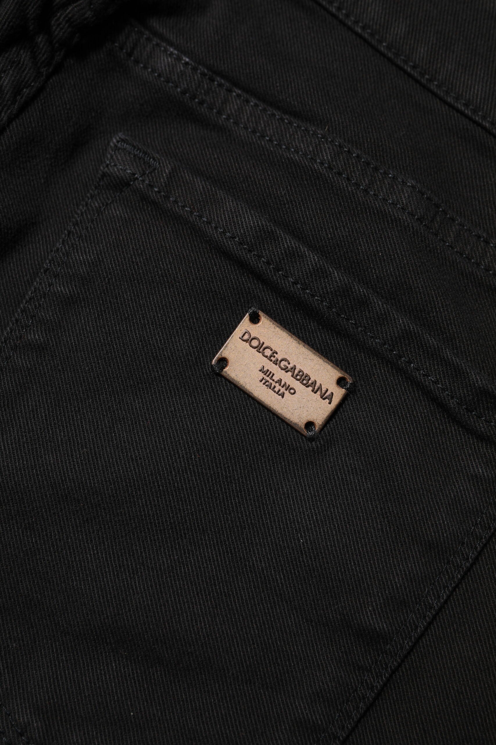 Dolce & Gabbana Black Mid-Rise Cotton Skinny Denim Jeans