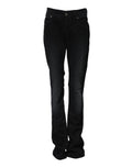 John Galliano Schwarze Baumwoll-Denim-Jeans mit mittlerer Taille und konischem Schnitt