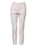 Dolce & Gabbana White High-Waisted Tapered Wool Trousers