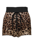 Dolce & Gabbana Braun Leopard Hohe Taille Hot Pants Shorts