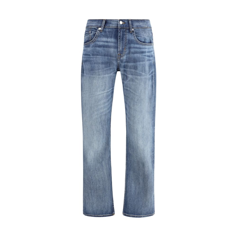 7FOR Straight-leg blue cotton jeans