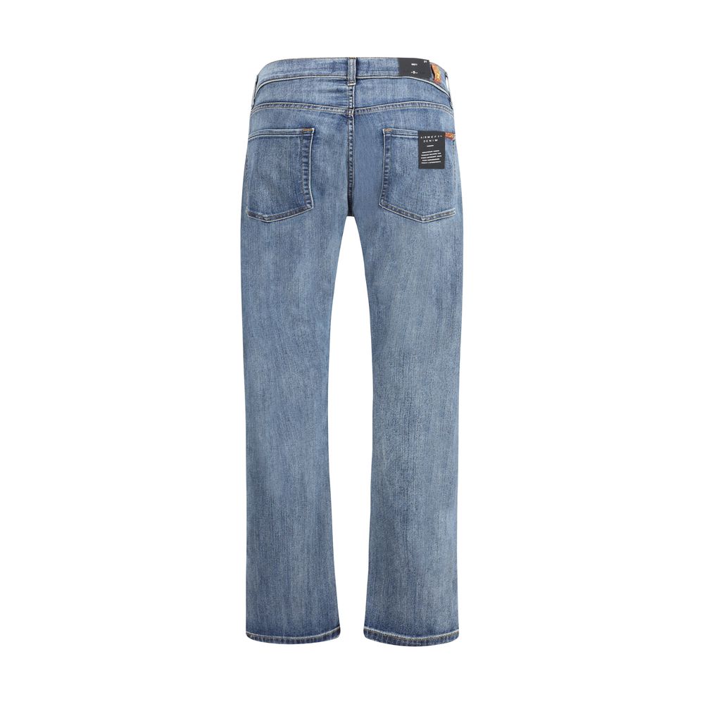 7FOR Straight-leg blue cotton jeans