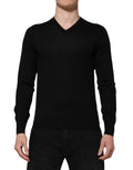 Dolce & Gabbana Dunkelgrauer Pullover mit gesticktem Logo