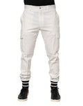 Dolce & Gabbana Weiße Baumwolle Jogger Cargo Skinny Männer Hosen