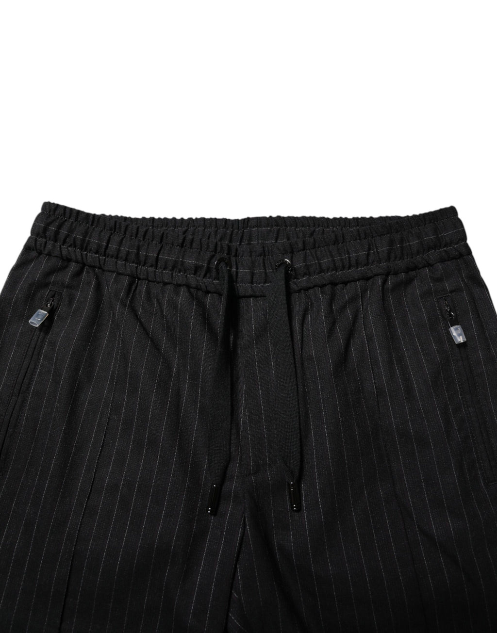 Dolce & Gabbana Schwarz gestreifte Herren-Joggerhose aus Wolle