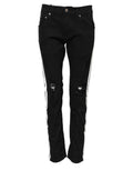 Dolce & Gabbana Schwarz zerfleddert Weißes Futter Skinny Denim Jeans