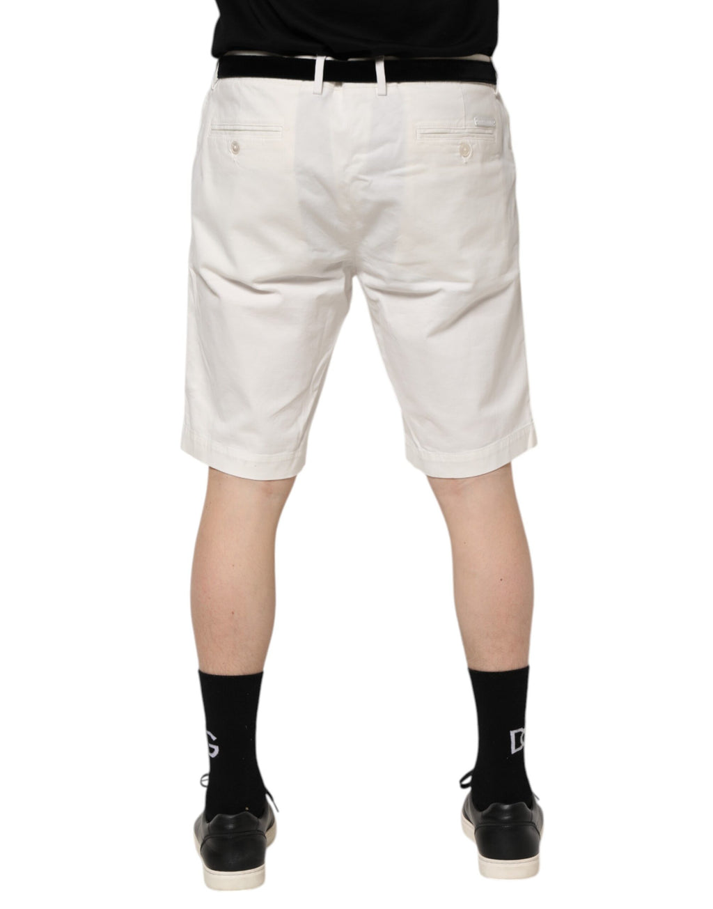 Dolce & Gabbana White Cotton Stretch Chinos Men's Casual Shorts