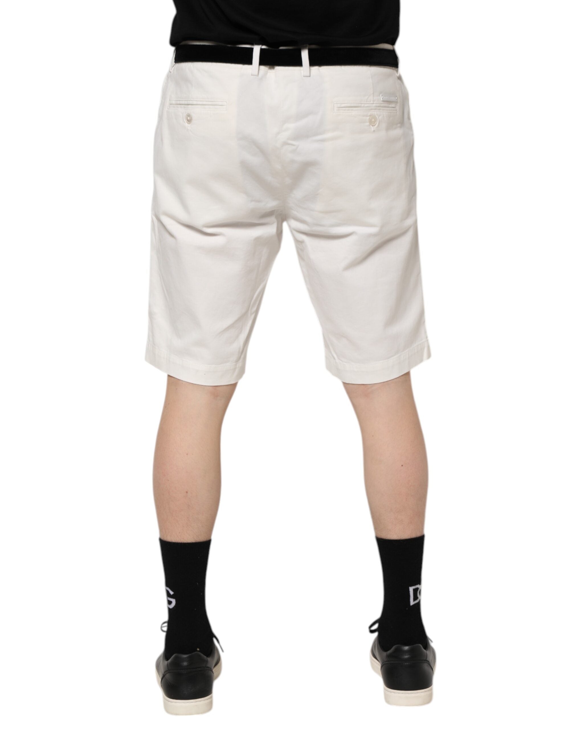 Dolce & Gabbana White Cotton Stretch Chinos Men's Casual Shorts