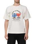 Dolce & Gabbana Weiß Liebe Frieden Baumwolle Männer Rundhals T-Shirt