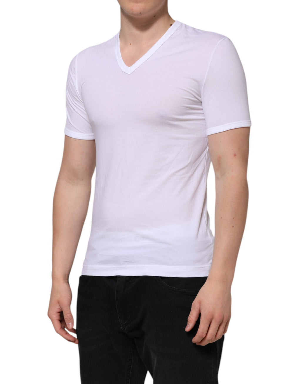 Dolce & Gabbana White V-Neck Short Sleeve Underwear T-Shirt